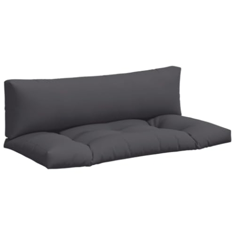 vidaXL Palettenkissen 2-TLG., Palettenpolster für Europaletten, Palettensofa Kissen Indoor Outdoor, Palettenauflage Sitzkissen Rückenkissen, Anthrazit Stoff