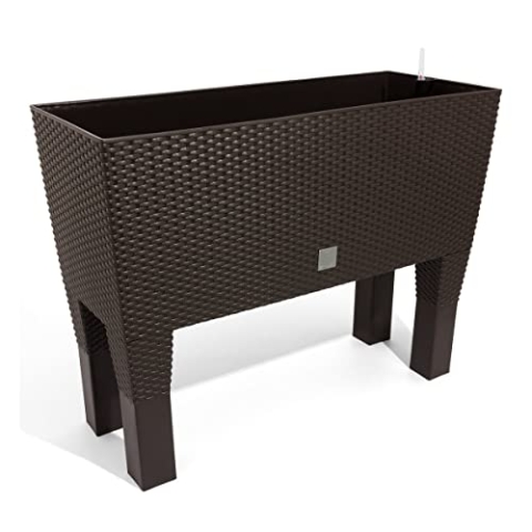 Jatery Garden 72 Liter mit dunkler Ocker -Bewässerung 80 x 33 x 65 cm mit Beinen