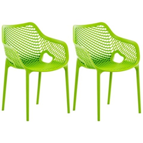 CLP XL-Bistrostühle Air I Stapelstühle Air Aus Kunststoff Mit 44 cm Sitzhöhe I Outdoor-Stühle Mit Wabenmuster, Farbe:grün