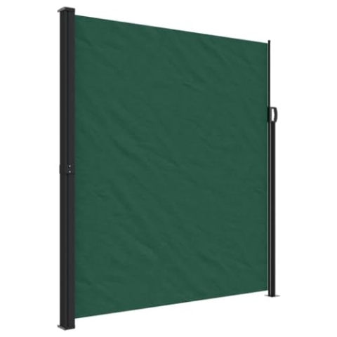 vidaXL Seitenmarkise, Sichtschutz Ausziehbar, Windschutz Sonnenschutz für Garten Balkon Terrasse, Seitenrollo Seitenwandmarkise, Dunkelgrün 220x500cm