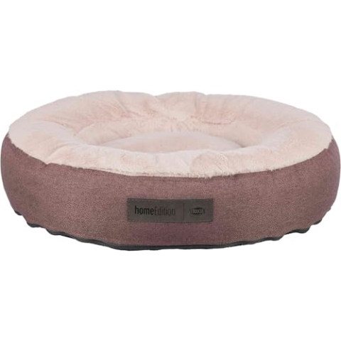 TRIXIE Hundebett Felicia rund ø 50 cm in Beere - ø 26 cm Liegefläche - weiches Hundekissen mit Silikon-Füllung - Hundekorb für kleine Hunde & Welpen - rutschfest - Bezug abnehmbar und waschbar - 37882