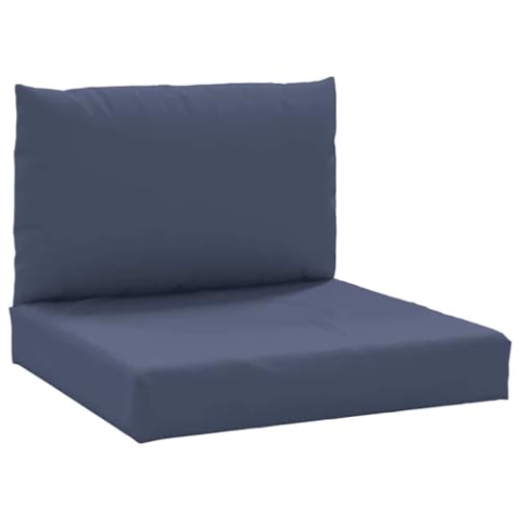 vidaXL Palettenkissen 2 STK., Sitzkissen mit Hohlfasern, Rückenkissen für Gartenmöbel Wohnzimmer, Sitzpolster Palettenauflage, Marineblau Stoff