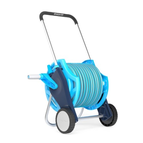CELLFAST Schlauchtrommel Set Gartenschlauch 25 Meter Schlauchwagen Rasensprenger Schlauchverbinder Anschlusset 1 2 Zoll Discover
