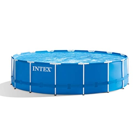 Intex Metal Frame Pool Set - Aufstellpool, Blau, Ã˜ 457 X 122 - Zubehör Enthalten