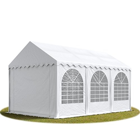 Festzelt 4x6 m Partyzelt Eventzelt XXL 2,6m hoch weiß Pavillon 800 PVC 100% wasserdicht