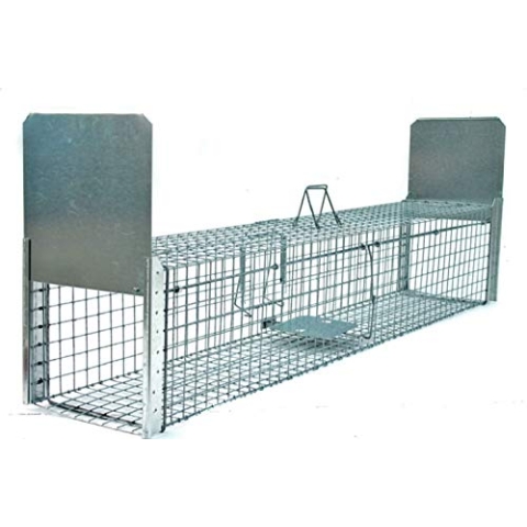 Holtaz Super Starke Falle Marderfalle Katzenfalle Fuchsfalle Biberfalle Tierfalle Kastenfalle Drahtfalle 2 türen, Größe: 150x34x34 cm Mit Extra Köder