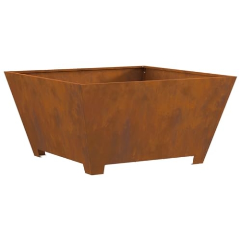 vidaXL Wetterfeste Stahl Außen Feuerstelle Quadratisches Design 80 X cm Rostfreies Metall Ideal für Feiern und Sommernächte Holzfeuerung Garten Industrieheizung Patio