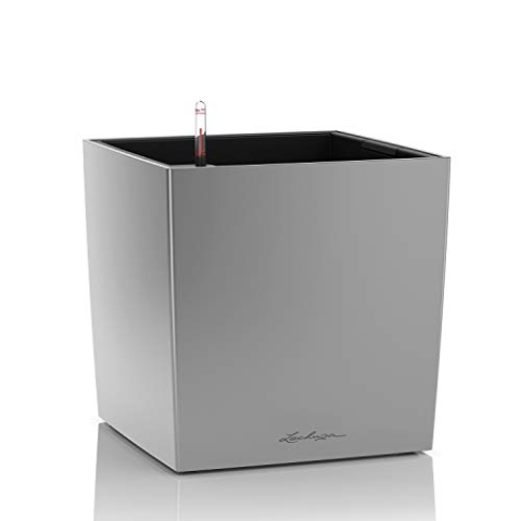 LECHUZA CUBE Premium 50 silber metallic 16568