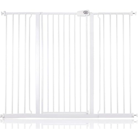 Bettacare Extra Hohes Druckmontierte Premium Haustiergitter, 134.2cm - 141.8cm, Weiß, Druckmontierte Treppengitter für Hunde, Sicherheitsbarriere, Einfache Montage