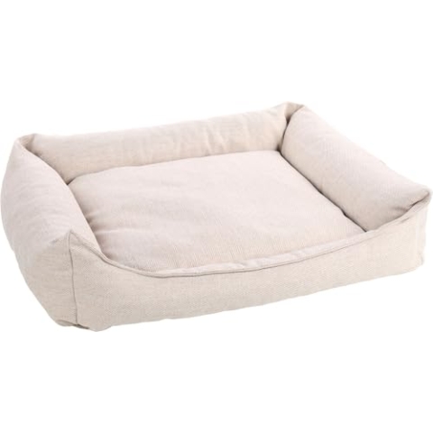 Flamingo Orthopädisches Hundebett Baldar – Rechteckig, Beige, 100 cm | Ergonomischer & Bequemer Schlafplatz für Hunde!