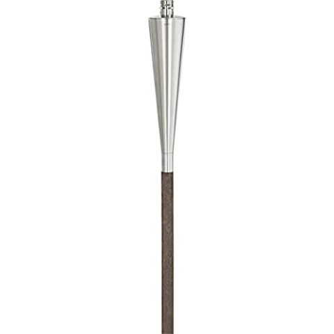 blomus -ORCHOS- Gartenfackel aus Hartholz / Edelstahl, 300 ml Fassungsvermögen, lange Brenndauer, Lampenöl, Outdoor, exklusives Gartenaccessoire (H / B / T: 151,5 x 7 x 7 cm, Edelstahl / Braun, 65007)