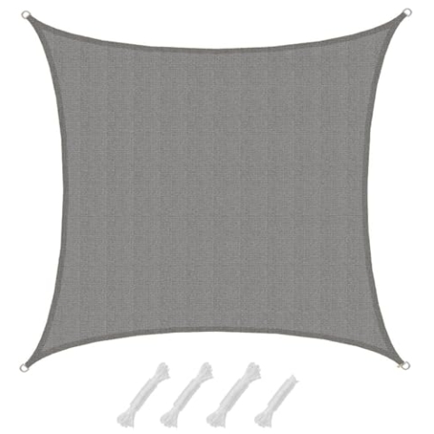 AMANKA 90% UV Schutz: Sonnensegel Viereckig 5x5 - Wasserdurchlässig & Atmungsaktiv - Viereck Sonnensegel Pergola Sonnensegel Trampolin Sonnenschutz Carport Whirlpool Sonnendach Sonnenschutz Pool