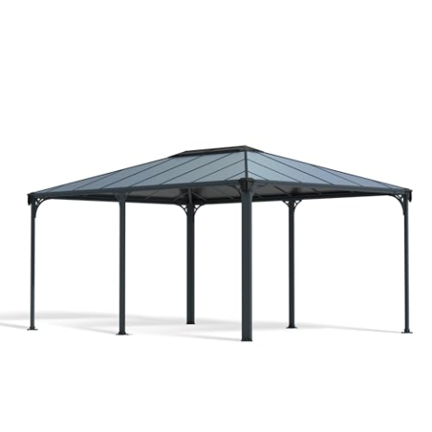 Palram Canopia Martinique 5000 Gartenpavillon: 10 Jahre Garantie. Höchst widerstandsfähig, Hardtop Pavillon 492 x359 cm. Robuste Aluminiumkonstruktion mit Dach aus Polycarbonat.