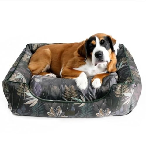 bo&flash Kuscheliges Hundebett Austin “Max” - M - Hundesofa für kleine Hunde & große Hunde – Design Hundebett waschbar – gelenkschonendes Hundebett mit Anti-Rutsch-Beschichtung
