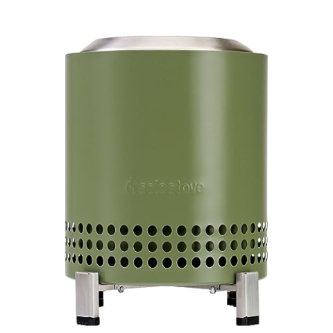 Solo Stove Mesa XL Tischfeuer Outdoor | Raucharmer Mini Tischkamin, Deko für Garten, Terrasse und Balkon, Für Pellets/Holz, Edelstahl, Inkl. Standfuß, Aufbewahrungsbeutel, 21,8 x 17,8cm, 1 kg, Grün