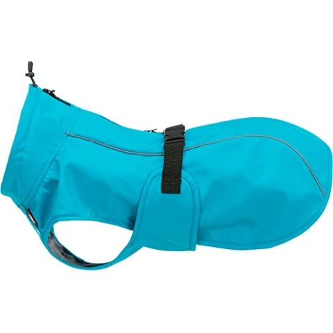 TRIXIE Wasserdicht - Vimy Regenmantel für Hunde, XL, 80 cm, Türkis