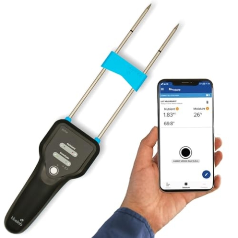 Bluelab METPULSE Pulse Meter Wasser 3-in-1 Feuchtigkeit/Nährstoff (TDS)/Temperatur Test Kit für Erde, Kokos, und Lösung, Tester für Hydroponische System und Indoor-Pflanzen wachsen, Clear