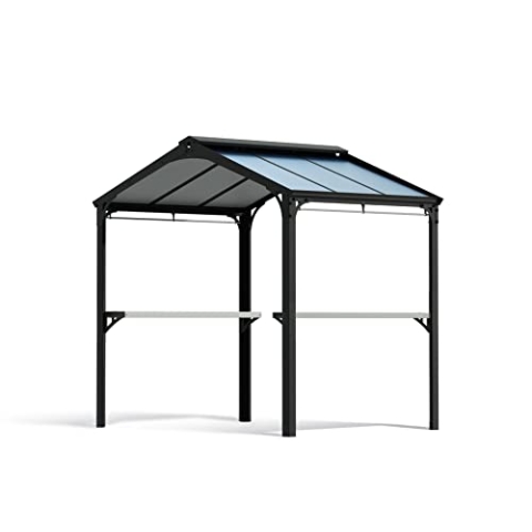 Canopia by Palram Pavillon wasserdicht Austin 2400 Gartenpavillon stabil und Winterfest 2.4x1.8 m Alu Schwarz