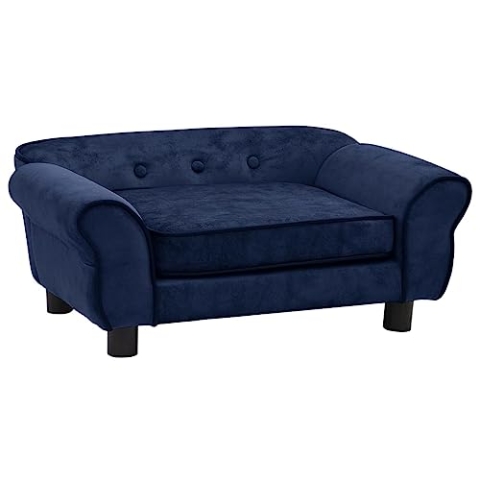 vidaXL Hundesofa Blau 72x45x30cm Plüsch Hundebett Hundecouch Katzensofa Hunde