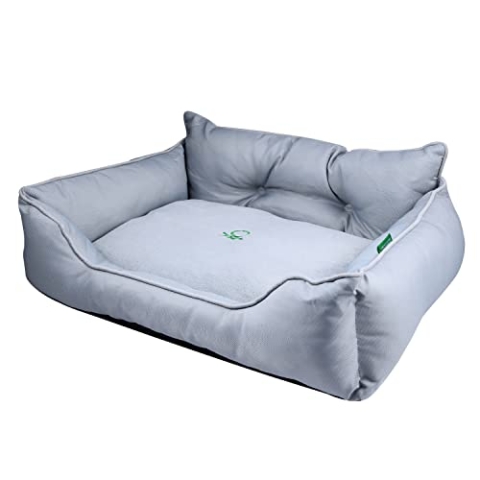 UNITED COLORS OF BENETTON. Pets - Hunde- und Katzenbett, Ergonomisches Bett für Kleine Hunde, Aus Polyester, Waschmaschinengeeignet, Flauschig, in Grau, Größe S, 50x40x18 cm