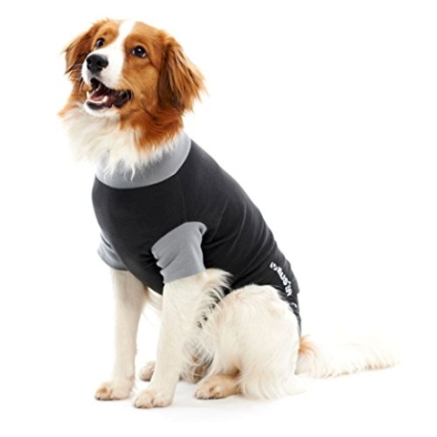 Kruuse Buster Easygo Body für Hunde, Schwarz, Medium, Baumwolle/Elastan, Druckknöpfe, Winter