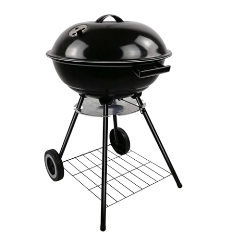 BBQ Collection Kugelgrill - Holzkohlegrill - mit Deckel und Rädern - Ablagegitter, Schwarz (45613)