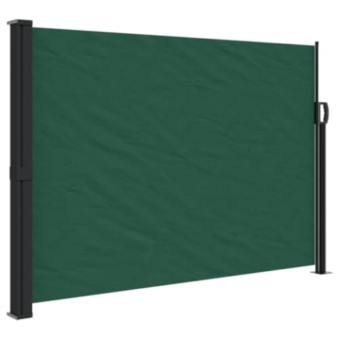 vidaXL Seitenmarkise, Sichtschutz Ausziehbar, Windschutz Sonnenschutz für Garten Balkon Terrasse, Seitenrollo Seitenwandmarkise, Dunkelgrün 140x500cm