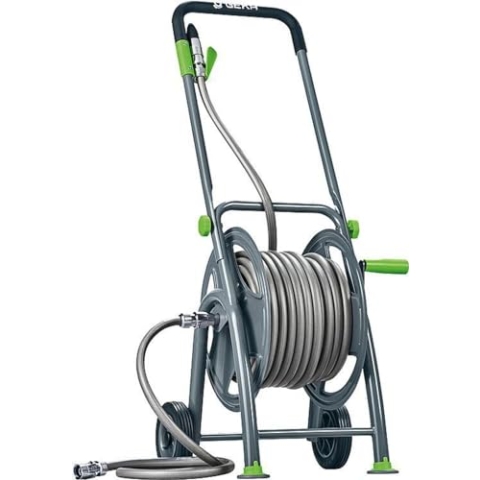 GEKA plus Schlauchwagen P25SST (mit Stecksystem, Gestell pulverbeschichtetes Stahlrohr, mit 1,5 m Zulaufschlauch, Luftbereifung, Halterung für Geräte) 42.8506.9