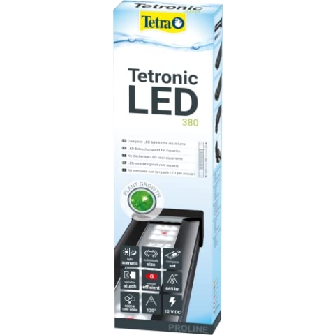 Tetra Tetronic LED ProLine Aquarium-Beleuchtung, Wasserbeleuchtung mit Tag- und Nachtmodus, 380 mm (ausziehbar bis 620 mm)