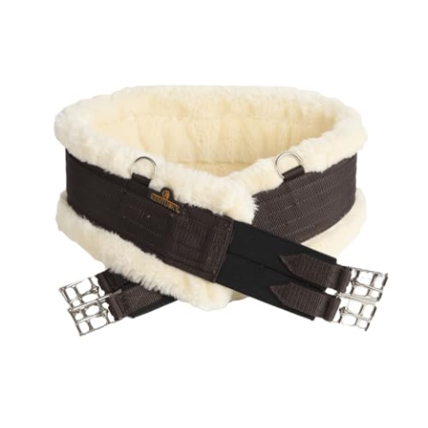 Lamfell Sattelgurt braun 105cm