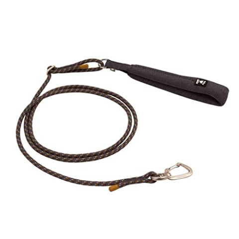 Hurtta Adjustable ECO Seilleine für Hunde, Verstellbar Hundeleine aus robustem recyceltem Polyester, Schwarz, 120-180cm*6mm