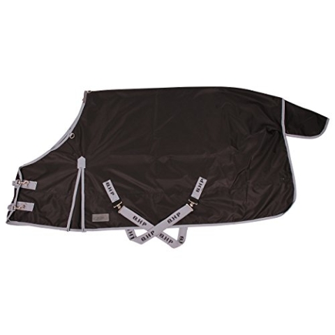 QHP Regendecke Turnout XL 600D 0g Füllung für Friesen und großrahmige Pferde schwarz (135 cm)
