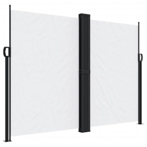 vidaXL Seitenmarkise, Sichtschutz Ausziehbar, Windschutz Sonnenschutz für Garten Balkon Terrasse, Seitenrollo Seitenwandmarkise, Weiß 180x600cm