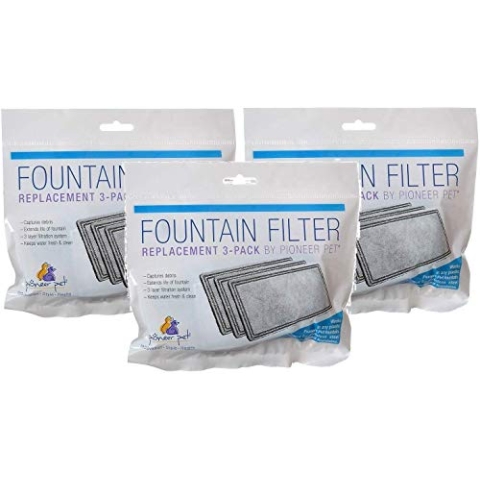 Pioneer Pet Ersatzfilter für Kunststoffbrunnen (3 Sets von 3 Stück)