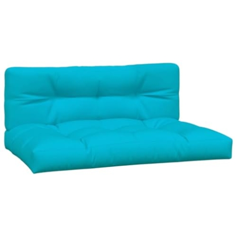 vidaXL Palettenkissen 2-TLG., Palettenauflage für Europaletten, Palettenpolster Palettensofa Outdoor Indoor, Sitzkissen Rückenkissen, Türkis Stoff