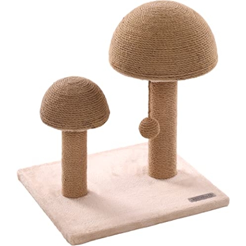 Flamingo Kratzbaum Nisha – Beige – 44,5 x 34,5 x 46 cm – die größte Auswahl an hochwertigen Kratzsäulen mit Sisal und kompaktem Ruhebereich