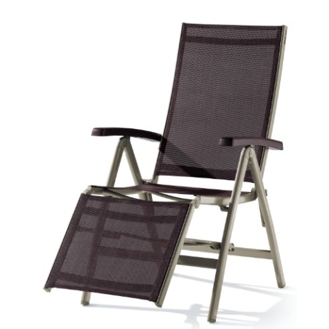 Sieger 985/C-M Relaxliege Bodega, Aluminium, Vollkunststoff und Textilux-Gewebe, champagner-mocca