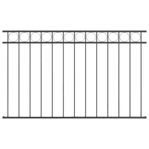 vidaXL Graues Minimalistisches Außen-Metallzaunpanel 1.7 X 0.8 m Langlebig Pulverbeschichtet Für Balkon Garten Sichtschutz Einfach zu Pflegen Stylisches Design Räume Zaun