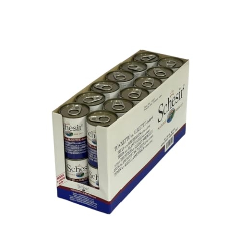 Schesir Cat Natural Thunfisch mit Sardellen, Katzenfutter nass, 24 Dosen x 140 g