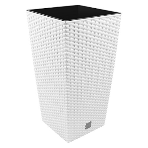 91,5 -Liter -Zeit Pot mit Einsatz 40 x 40 x 75 cm in Weiß