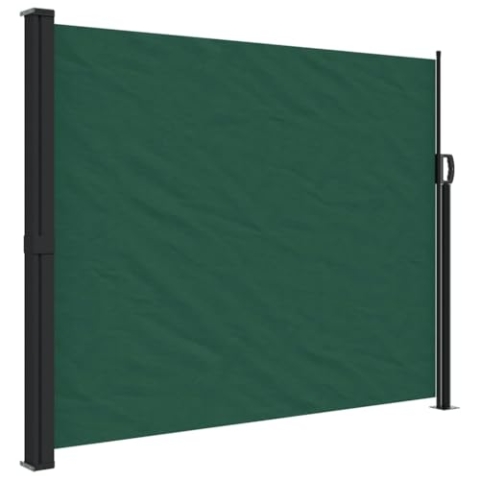 vidaXL Seitenmarkise, Sichtschutz Ausziehbar, Windschutz Sonnenschutz für Garten Balkon Terrasse, Seitenrollo Seitenwandmarkise, Dunkelgrün 160x600cm