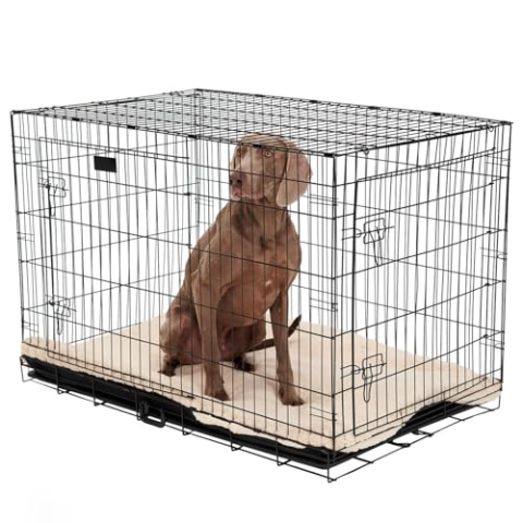 Brixy Hundebank - Sitzbank Für Hunde - Größe XL - Faltbar - 107 x 72 x 77 CM - 2 Türen - Schwarz