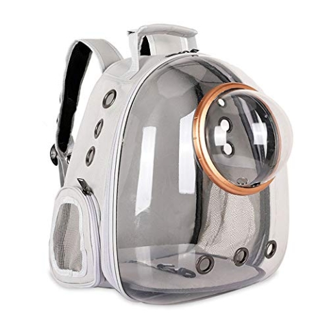 Sipobuy Pet Raum Kapsel Rucksack, Kleine Medium Katze Welpen Hund Träger, Transparent Atmungsaktive Wärme Proof, Für Reise Wandern Zu Fuß Camping (Grey)