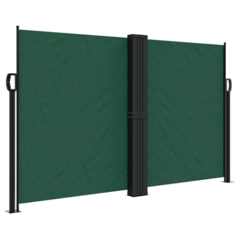 vidaXL Seitenmarkise, Sichtschutz Ausziehbar, Windschutz Sonnenschutz für Garten Balkon Terrasse, Seitenrollo Seitenwandmarkise, Dunkelgrün 140x1200cm