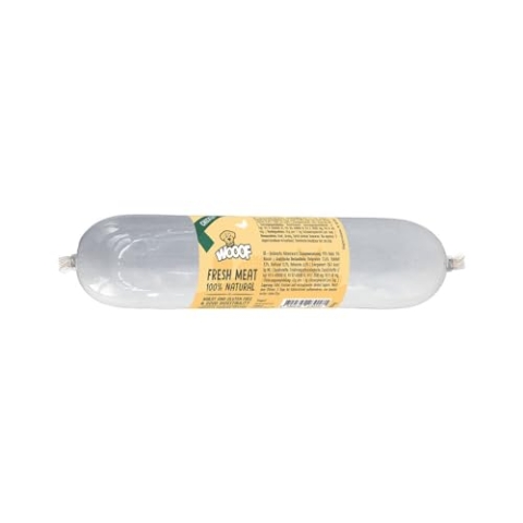 WOOOF frische Hühnerwurst | 10 Stück | Perfekte Alternative zu rohem Fleisch | Völlig natürlich, ohne Aromen, Duft- und Farbstoffe