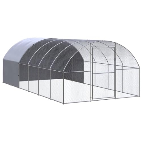 vidaXL Outdoor Hühnerstall 3x6x2m Verzinkter Stahl Hühnerhaus Geflügelstall