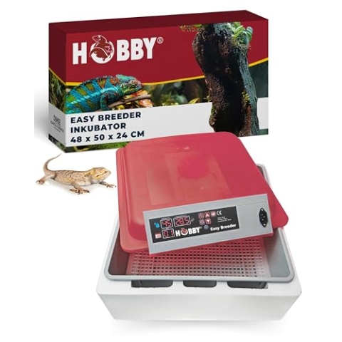 Hobby Terraristik Easy Breeder I Inkubator für Reptilieneier I Digitaler Brutkasten für Echsen, Schlangen & weiteren Reptilienarten I Brustmaschine für bis zu 18 Inkubationsbehälter I Inkubationsbox
