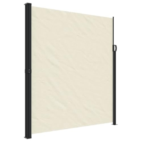 vidaXL Seitenmarkise, Wandmarkise mit PU-Beschichtung, Sichtschutz für Balkon Terrasse Garten, Windschutz Markise, Ausziehbar Creme Polyester