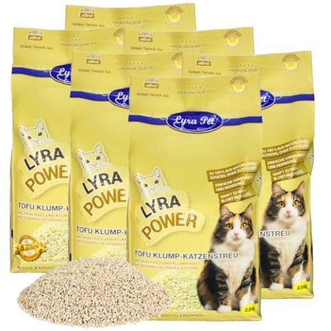 Lyra Pet® | 15 kg Tofu Katzenstreu | Parfümfreie Klumpstreu | 300% Saugkraft | Umweltfreundliches Naturprodukt aus Erbsenprotein | Auch für empfindliche Katzen | Staubfrei für eine saubere Wohnung