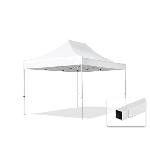 TOOLPORT Faltpavillon Faltzelt Pavillon Klappzelt 3x4,5 m - 700N Plane + Stahlgestänge - Zelt Partyzelt Gartenzelt Sonnenschutz Markstand Popup, ohne Seitenteile, weiß